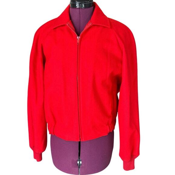 Vintage Women’s Red Pendleton Wool Bomber Jacket Quilted Line #564 Size Medium - Picture 1 of 7